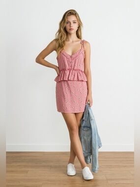 Urban Outfitters Cooperative 100% Silk Floral Ruffle Dress/top | Size Large